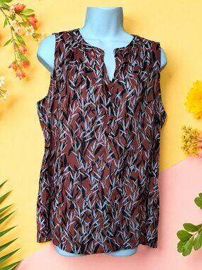 New!!! Liz Claiborne 100% cotton print blouse - Size L